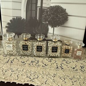 CHANEL Pearl-Embellished Decorative Bottle Collection